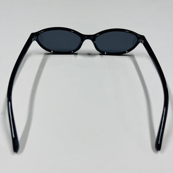 Vintage unique retro style black oval rounded cat eye sunglasses - Picture 4 of 6